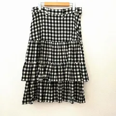 #apc ワイズ Y's ヨウジヤマモト YohjiYamamoto スカート 1 黒 アイボリー チェック ティアード ウール 美品 レディース [940994]のサムネイル