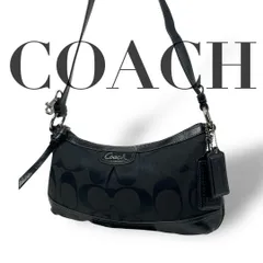 良品 4956 COACH コーチ ショルダーバッグ キャンバス ブラック