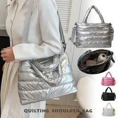 ★（予約販売の商品） bag1309 レディース ショルダーバッグ  トートバッグ 光沢 艶 キルティング ソフト 軽い ２way 黒