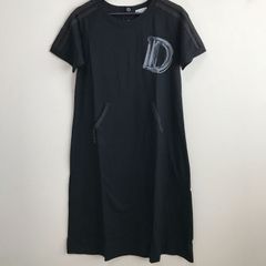 DENIMUS　デニマス　スポーティ袖ラインロングワンピース　ブラック　Ｍ　訳あり