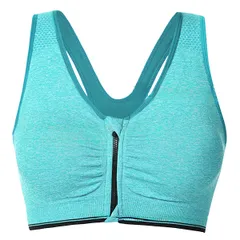 スポーツブラ フロントオープン 前ファスナー ジッパー バッククロス Yバック ホールド ストレッチ 通気性 パット取り外し可能 ノンワイヤー ジム 筋トレ ha8