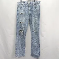 ◇ ungrid ダメージ加工 ワイドデニムパンツ サイズ26 ライトブルー レディース E  【1406180108816】