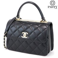 CHANEL (シャネル) トップハンドル フラップ バッグ ラムスキン ブラック A92236 Y60767 94305
