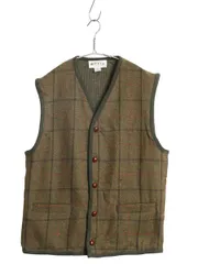 【お得なクーポン配布中!】 デッドストック 00s オービス チェック ウール ベスト メンズ M / 新品 オールド ニット セーター 切替 重ね着 ポケット付き マルチカラー