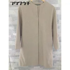 ■ ◎ A day in the life UNITED ARROWS ウエストリボン付 長袖 ノーカラー コート グレージュ レディース  【1103100020905】