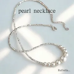S925 シルバー×淡水パール ネックレス フォーマル 高級感 silver