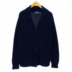 ポロ バイ ラルフローレン Polo by Ralph Lauren ニットカーディガン ショールカラー 長袖 コットン L 紺 ネイビー /KU ■BM