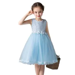 【新品】 [Ｋａｙｉｙａｓｕ] ドレス 子供 女の子 発表会 卒業式 ピアノ フォーマル キッズ ワンピース ガールズ パーティー 結婚式 入園式 丸ネック 蝶結び 真珠 3-13歳 (ブルー, 160) 1