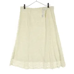 未使用 UNIQLO ユニクロ ロング丈 フレアスカート 3XL ホワイト レース レディース 古着