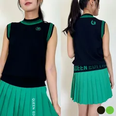 ゴルフ シャツ レディース 韓国 ノースリーブ バイカラー ベスト トップス ロゴ ウェア 夏 春 秋 涼しい 白 黒 サマーニット アシンメトリー エレガント おしゃれ ゴルフウェア 吸湿速乾 大人 ゴルフ女子 スポーツ テニス