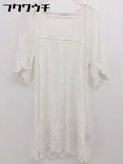 ◇ Sonny Label サニーレーベル URBAN RESEARCH 総柄 刺繍 五分袖 膝丈 ワンピース サイズF ホワイト レディース 【中古】 【1105200003666】