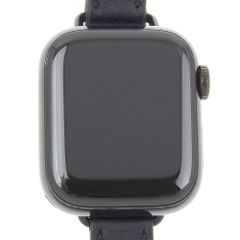 【HERMES】エルメス アップルウオッチコラボ GPS シリーズ7 WR-50M ステンレススチール×型押しレザー Z クオーツ デジタル表示 レディース 黒文字盤 腕時計