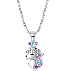 【人気商品】女性 プレゼント 馬好き 誕生日 金属アレルギー対応 チェーン ステンレス ジュエリー 銀色 ペンダント シルバー925 アクセサリー 可愛い レディース ネックレス 幸運の馬 [JeryWe]