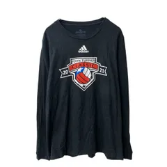 adidas 長袖 プリントTシャツ L ブラック アディダス バレーボール バックプリント ロンT ロングTシャツ 古着卸 アメリカ仕入 a705-5802