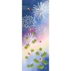 濱文様 絵てぬぐい 金魚の夢花火 0