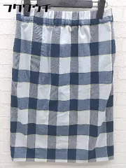 ◇ Mila Owen ミラ オーウェン チェック 膝丈 タイト スカート サイズ0 ブルー系 レディース 【中古】 【1002801669812】
