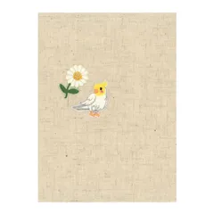 【ネコポス】 刺しゅう入りブックカバー 文庫本サイズ バードフラワー TC-164B コットン製 トコナッツ