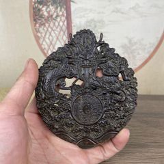 黒檀 九龍の彫刻 置物 木製 飾り物 台座付き - メルカリ
