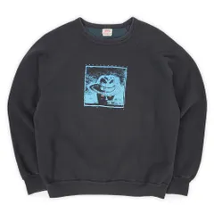 タイガーブランド TIGER BRAND 80s 80年代 プリントスウェット MADE IN CANADA カナダ製 アート グラフィック ラグラン ヴィンテージ 古着 メンズ スウェット トレーナー ブラック 黒 XL【中古】