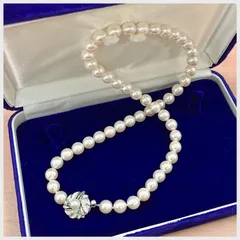 【希少☆極美品】真珠ネックレス☆ パール　ピンクホワイト☆宝石鑑別書付き 箱付き