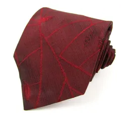 キミジマ ネクタイ ブランド 総柄 シルク 日本製 メンズ レッド KIMIJIMA PARIS TOKYO 【中古】