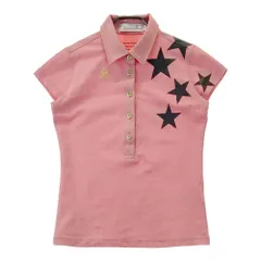 サイズ：M LE COQ GOLF ルコックゴルフ  星プリント 半袖ポロシャツ ストライプ柄 レッド系 [240101417984] ゴルフウェア レディース ストスト