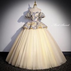 カラードレス 編み上げ シャンパン 花柄 ステージドレス ロングドレス 結婚式 二次会 発表会 演奏会 ウェディングドレス ウエディングドレ