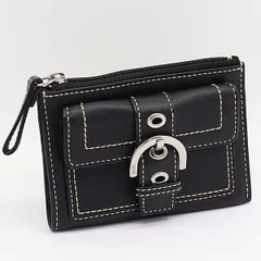 新品同様 コーチ 6A09 コインケース キーリング付 ブラック STU 