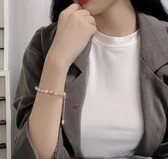 淡水パールブレスレット　ピンクパール　ホワイトパール　ブレス　サイズ調整可　清楚　レディース　プレゼント