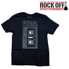ロックオフ Tシャツ 半袖 ニルヴァーナ カセットテープ 黒 ROCK OFF NIRVANA AS YOU ARE TAPE ブラック ホワイト プリントTシャツ