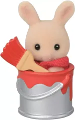 【中古】おもちゃ みるくウサギの小さい赤ちゃんとペンキ缶 「シルバニアファミリー 赤ちゃんコレクション -赤ちゃん工作だいすきシリーズ-」