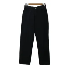 アプレジュールミニョン apres jour mignon パンツ デニム ジーンズ テーパード ロング ハイウエスト ジップフライ 無地 LL 黒 ブラック