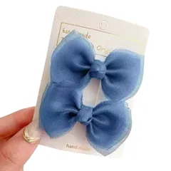 【特価商品】クリップ 2個セット ヘアアクセサリー 子供 バレッタ 小さめ 袴 卒園式 青 結婚式 リボン 発表会 髪飾り 浴衣 GFun 洋服