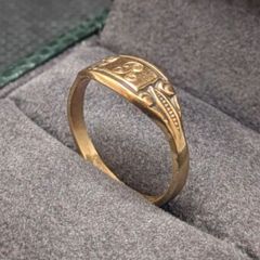 R”シグネットリング 10K GF 刻印 イニシャル ゴールドフィルド