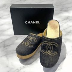 シャネル CHANEL サボ サンダル ココマーク デニム ミュール グロッグ
