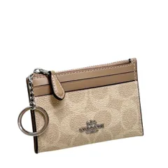 コーチ 財布 レディース COACH コインケース シグネチャー ミニ スキニー ID ケース ポーチ CW870 SVPWH サンド×トープ 旧88208