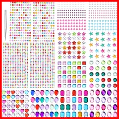 デコシール ラインストーンステッカー 貼り付け可能 シール 15枚セット DIY用品 ピアス シール ラインストーン フェイスシール キラキラ チャーミングシール NALER 手芸用品 携帯電話装飾 アクセサリー