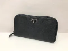 ★PRADA プラダ ジッピーウォレット ラウンドファスナー ロゴ三角プレート 長財布 ナイロン ブラック 中古 ★002008
