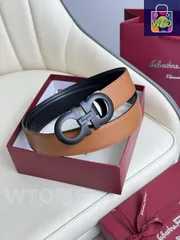 【今日特価】Ferragamo ダブル面使用 本革ベルト-1