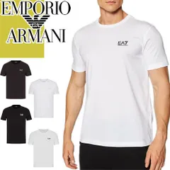 エンポリオ アルマーニ イーエーセブン EMPORIO ARMANI EA7 Tシャツ メンズ 半袖 ロゴ プリント クルーネック 丸首 ブランド 大きいサイズ ワンポイント 黒 ブラック ゴールド 8NPT51 PJM9Z