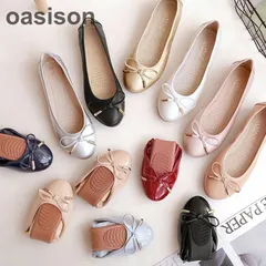 バレエシューズ フラットパンプス レディース 履きやすいパンプス 春夏 リボン 折り畳み式バレエシューズ フラットシューズ マタニティーパンプス ローヒール