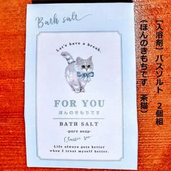 【入浴剤】バスソルト２個組 （FOR YOU ほんのきもちです 茶猫）