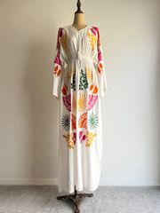 embroidered white long dress