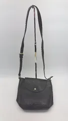 ◇ Legato Largo バケツ型　斜め掛け フェイクレザー　ショルダー　バッグ ブラック 女 E  【1301260040447】