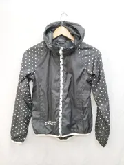 ◇ KAPPA カッパ ジップアップ ドット 水玉 ロゴ フーディ 長袖 パーカー サイズS ブラック レディース P  【1405090016136】