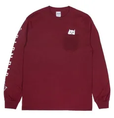 Ripndip Lord Nermal L/S T-Shirt Burgundy S 送料無料のサムネイル