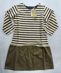 【タグ付き新品】ソルボワ SOLBOIS ワンピース 7分袖 110cm 子供服 中古