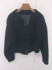 ◇ CIAOPANIC TYPY チャオパニックティピー ノーカラー 長袖 ボア ジャケット サイズF ブラック レディース E  【1304260025360】