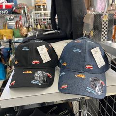 1点ずつ‼️7UNION セブンユニオン⚫︎帽子　キャップ　総柄　バス　車　ブラック　デニム