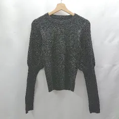 ◇ ⊇◎●未使用● titivate パフスリーブ ラメ リブニット 長袖 プルオーバー サイズM ブラック レディース E  【1502030003437】
